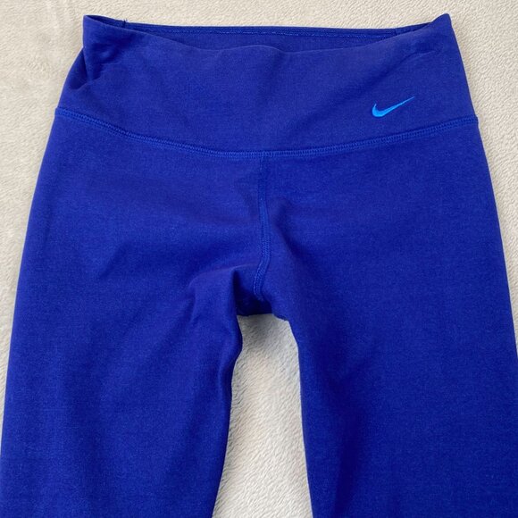 Nike Womens Capri Leggings Small Blue Zigzag Dri-Fit Actiivewear Stretch Pull On - Picture 9 of 12